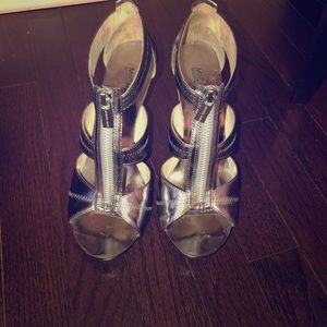 Michael Kors Gunmetal Gladiator Heels Size 8